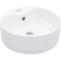 vidaXL Tvättställ med bräddavlopp 36x13 cm keramik vit