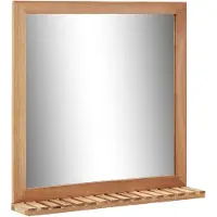 vidaXL Badrumsspegel 60x12x62 cm med valnötsträram