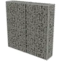 vidaXL Gabionvägg med Lock, Galvaniserat Stål, 100X20X100 Cm