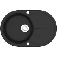 vidaXL Diskho granit enkel oval svart