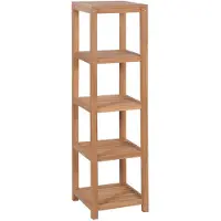 vidaXL Badrumshylla 4 nivåer massiv teak 42x42x165 cm