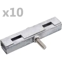 vidaXL U-fästen för Staketpaneler, 10 Set, Silver