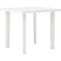 vidaXL Trädgårdsbord vitt 80 x 75 x 72 cm plast