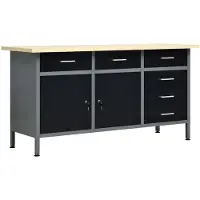 vidaXL Arbetsbänk svart 160x60x85 cm stål Svart