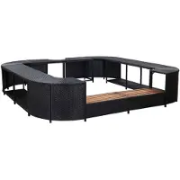 vidaXL Fyrkantig poolkant svart 268 x 268 x 55 cm konstrotting