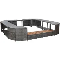 vidaXL Fyrkantig poolkant grå 268 x 268 x 55 cm konstrotting