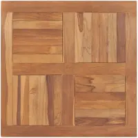 vidaXL Bordsskiva massiv teak fyrkantig 80x80x2,5 cm
