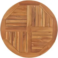 vidaXL Bordsskiva massiv teak rund 2,5 cm 80 cm