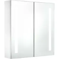 vidaXL Badrumsskåp med spegel LED 60x14x62 cm - Badrumsunderskåp