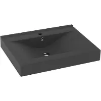 vidaXL Lyxigt handfat med kranhål matt mörkgrå 60x46 cm keramik