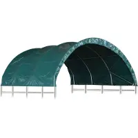 vidaXL Vindskydd för boskap PVC 3,7x3,7 m grön