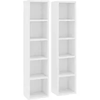 vidaXL CD-hyllor 2 st vit 21x16x93,5 cm konstruerat trä