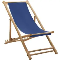 vidaXL Terrassstol Bambu och Canvas Marinblå