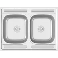 vidaXL Dubbla diskhoar silver 800x600x155 mm rostfritt stål