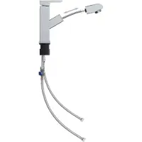 vidaXL Badrumsblandare med utdragbar pip kromad finish 157x172 mm