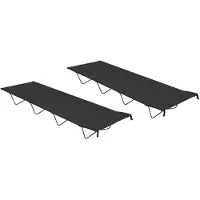 vidaXL Campingsängar 2 st 180x60x19 cm oxfordtyg och stål svart
