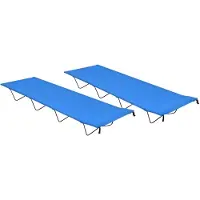 vidaXL Campingsängar 2 st 180x60x19 cm oxfordtyg och stål blå