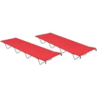 vidaXL Campingsängar 2 st 180x60x19 cm oxfordtyg och stål röd