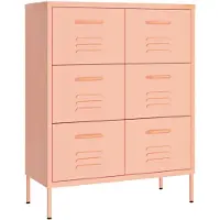vidaXL Byrå rosa 80x35x101,5 cm stål