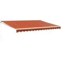 vidaXL Markis infällbar orange och brun 4,5x3 m tyg&aluminium
