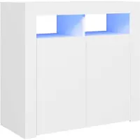 vidaXL Skänk med LED-belysning vit 80x35x75 cm