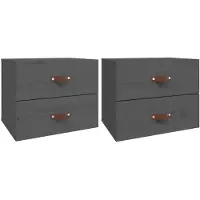 vidaXL Väggmonterade nattduksbord, set om 2, 50x36x40 cm, grå