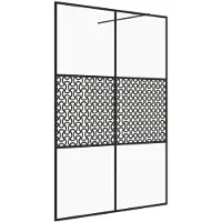vidaXL Duschvägg med klart ESG-glas 140x195 cm svart