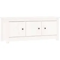 vidaXL Skoställ, Vit, 110X38X45,5 Cm, Massivt Furuved