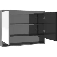 vidaXL Spegelskåp för badrum grå glänsande 80x15x60 cm MDF