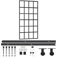 vidaXL Skjutdörr med beslagset ESG glas och aluminium 102x205 cm