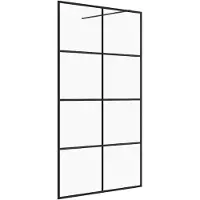 vidaXL Duschvägg med klart ESG-glas 100x195 cm svart