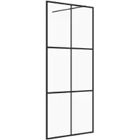 vidaXL Duschvägg med klart ESG-glas 80x195 cm svart