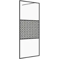 vidaXL Duschvägg med klart ESG-glas 100x195 cm svart