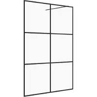 vidaXL Duschvägg med klart ESG-glas 140x195 cm svart