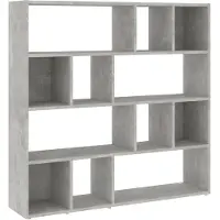 vidaXL Bokhylla/Avdelare betonggrå 105x24x102 cm