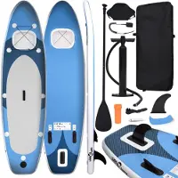 vidaXL Upplåsbar SUP-bräda set blå 330x76x10 cm