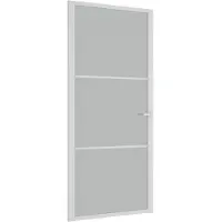 vidaXL Innerdörr 93x201,5 cm vit matt glas och aluminium