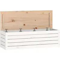 vidaXL Förvaringslåda vit 109x36,5x33 cm massiv furu