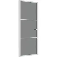 vidaXL Innerdörr 83x201,5 cm vit ESG-glas och aluminium