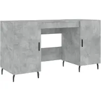 vidaXL Skrivbord betonggrå 140x50x75 cm konstruerat trä