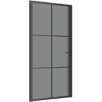 vidaXL Innerdörr 102,5x201,5 cm svart ESG-glas och aluminium
