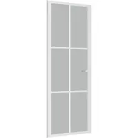 vidaXL Innerdörr 76x201,5 cm Vit Matt glas och aluminium 350580