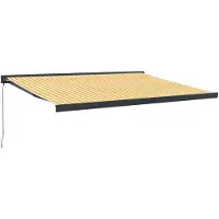 vidaXL Markis infällbar gul och vit 4x3 m tyg&aluminium