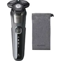 Philips S5587/10 rakapparatserie 5000 sladdlös skäggrakapparat i askgrå färg med SteelPrecision-blad, adaptersensor