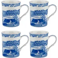 Spode Blue Italian muggar blå/vit 4-pack