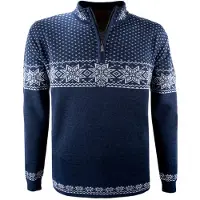 Kama Rune, Merino Sweater, Herr, Marinblå