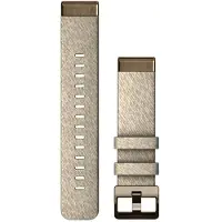 Garmin Quickfit 20 mm Cream Heathered Nylon Strap, Cream Gold Hardware 010-13102-07