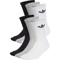 Adidas Originals Strumpor Trefoil Cushioned Crew 6-pack - Vit/Svart/Grå, storlek 34-36