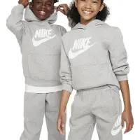 Nike Luvtröja NSW Club Fleece - Grå/Vit Barn, storlek M: 137-147 cm