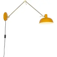 QAZQA Retro Vägglampa Stål Gul med Brons - Milou